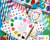 PAINTING - ART Birthday Party Customized PRINTABLE Invitation - Bella Bella Studios Il_170x135