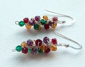 Bright Colorful Earrings Sterling Silver