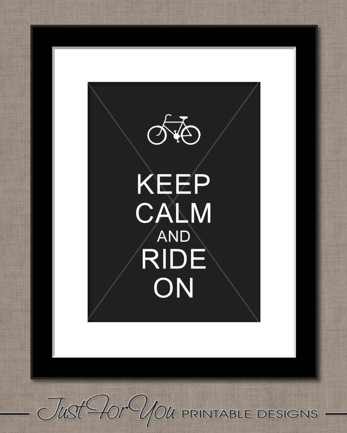 Keep Calm and Ride On - Cycling Bicycle Bike - YOU PRINT (Digital File) 8x10 Typography Print Sign Poster Wall Art
