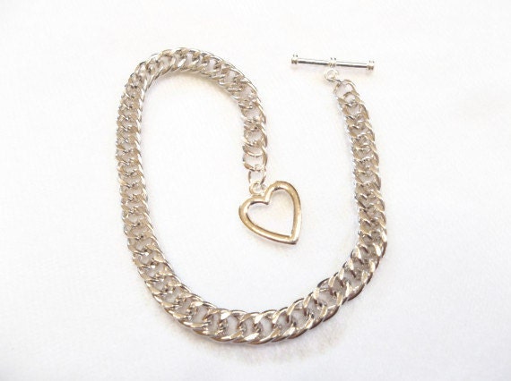 Heart Charm Bracelet Silver Plated Jewelry