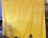 Super Bowl Banner: Shower Curtain w/ Yellow Arrows