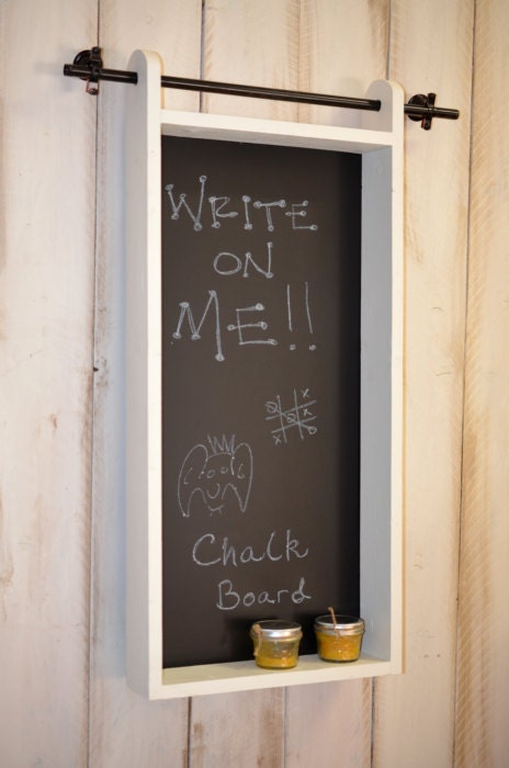 Chalkboard Mail Organizer Wall Mounted Framed