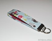 Wristlet Keychain. Fabric Key Fob. Crafty Fox. Organic Cotton.