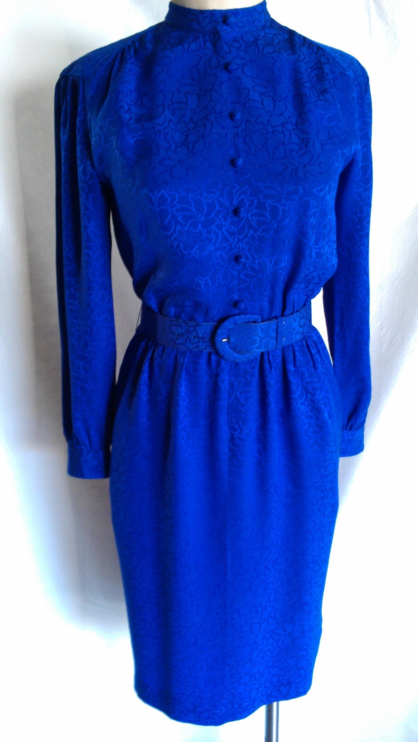 Vintage Blue Silk Dress