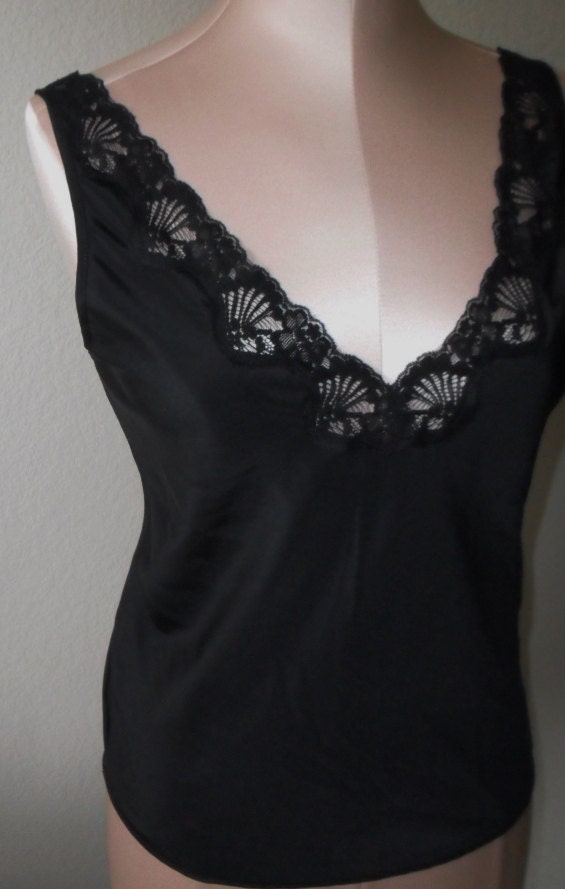 Vintage Camisole Black Cami By Lady Lynne Size P