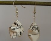 Music note star earings- Wishing upon a star-lucky origami stars