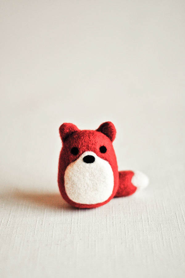 Francis the Fox - Needle Felted Wooly Animal - Woodland Nature Forest Waldorf Inspired Home Decor Gift Cute Adorable Felt All Natural Wool