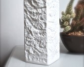 Mid Century Matte White Porcelain OP Art Vase Hermann Schwahn Hutschenreuther