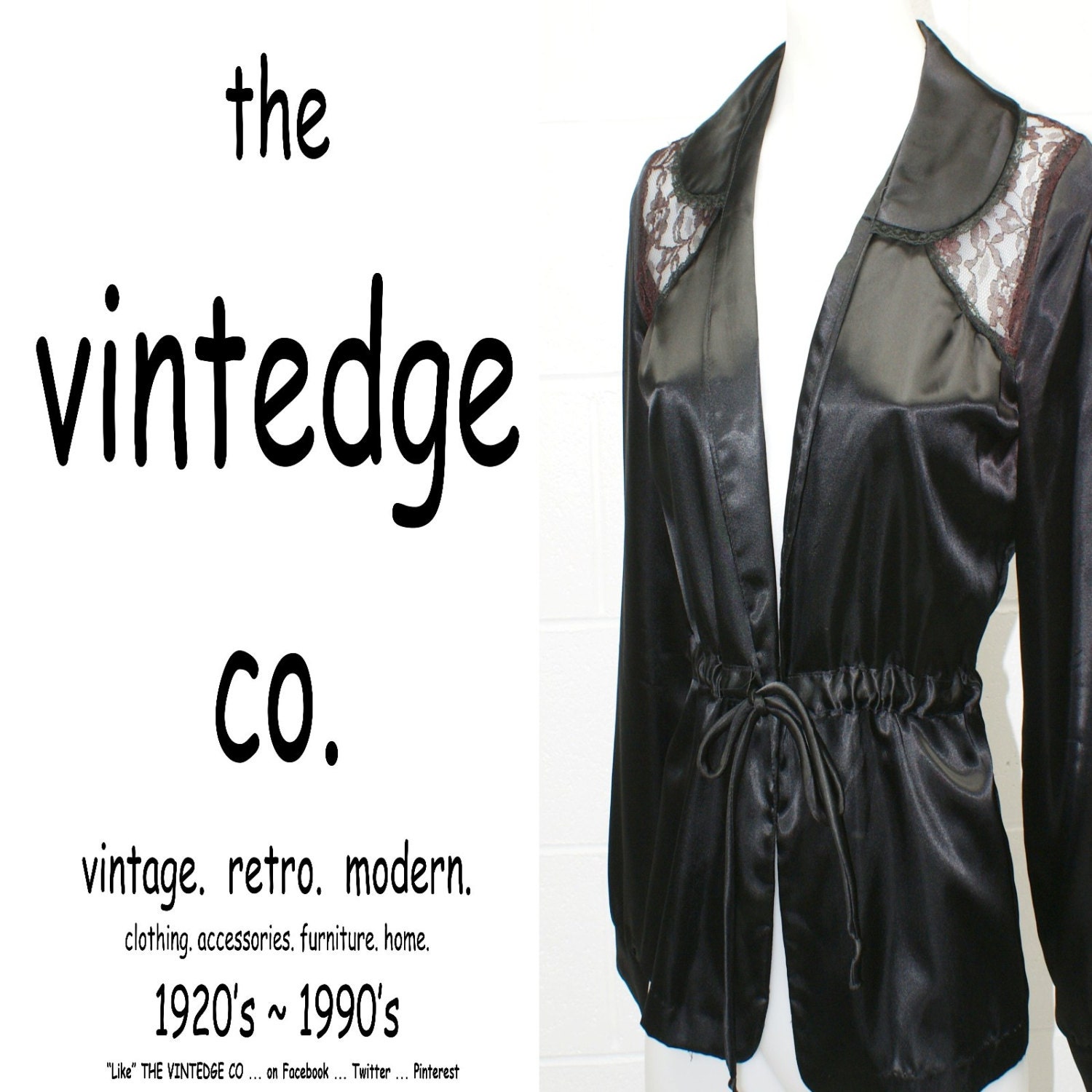 retro // 40s 50s 60s pinup rockabilly satin peplum jacket S M