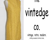 vintage // 50s 60s glitter gold mod pinup rockabilly mini party dress S M