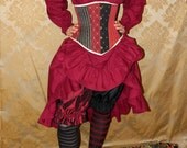 Ragamuffin Dress with Long Sleeves in Cotton -- Custom Made in Your Size and Color Choice