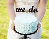 The Whimsical Wedding Cake Topper in Black and Gold - Ready to ship