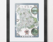 Hackney (London Borough) illustrated map print 13 x 19"