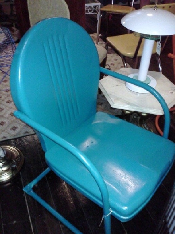 Metal Chair Porch Lawn  Retro Mid Century