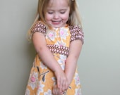 Toddler Dress. Nectarine and Pink Floral Easter Peasant Dress. Toddler Clothes. Girl. Child. Summer Fashion.