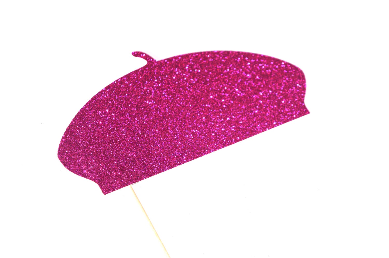 Photo Booth Props - HOT PINK GLITTER Beret Hat Prop - Birthdays, Weddings, Parties - Photobooth Props