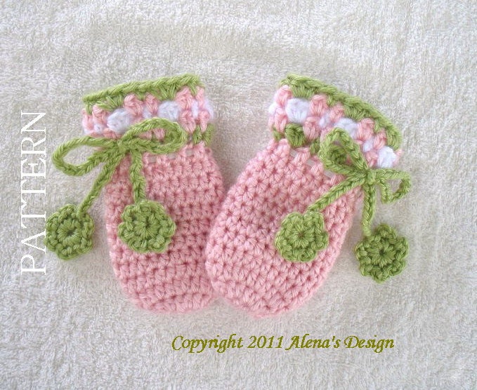 PDF Instant Download - Crochet Pattern 036 - Baby  Thumb-less  Mittens