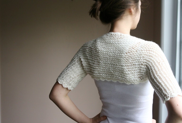 Creme Bridal Shrug  - Knit Bolero - Women Wedding Accessories - Fall Spring Fashion