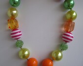 Chunky Necklace - MtMG Woodland Friends - Autumn Fall Colors