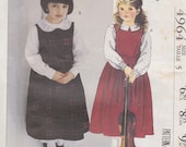 1990 Laura Ashley Girls Vintage Pattern, Jumper with Dropped V Waist, Gathered Skirt and Blouse with Long Sleeves and Collar, Petticoat