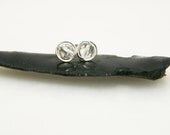 Crystal Quartz Stud Earrings - Sterling Silver Clear Crystal Simple Studs - Focus, Clarity, Healing