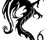 Leather Tattoo: Dragon patch custom pyrography