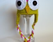 0-3 Months-Owl Hat, Crochet Baby Hat, Unisex Baby Owl Hat, Photo Prop, Photography Prop