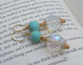 Turquoise Gold Earrings Southwestern Simple