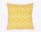 Mustard Yellow Pillow - Geometric Home Decor - Chain - Lattice, 18 inch Pillow, Contemporary, Modern, Geometric Lattice Pillow