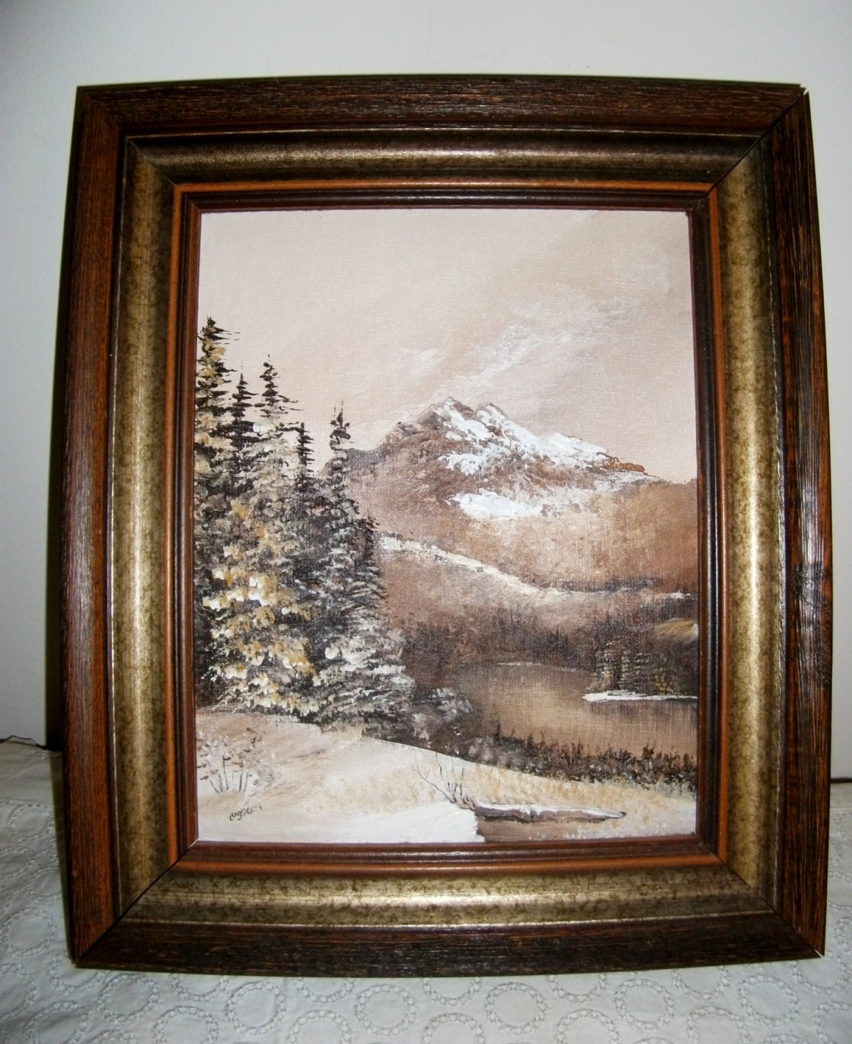 Vintage Original Framed Oil Painting of Landscape Artist Signed "Logsdon" Only 15 USD