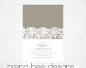 Personalized Nancy - Burlap and Lace -  Wedding/Shower Invitation, Custom Printable