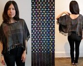 Prism Of Threads Handmade Black Rainbow Crop Top