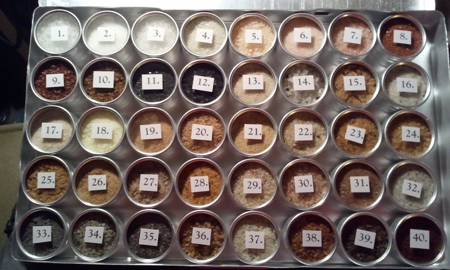 40 Tins Gourmet Culinary Salts & Blends Sampler Set in Metal Box