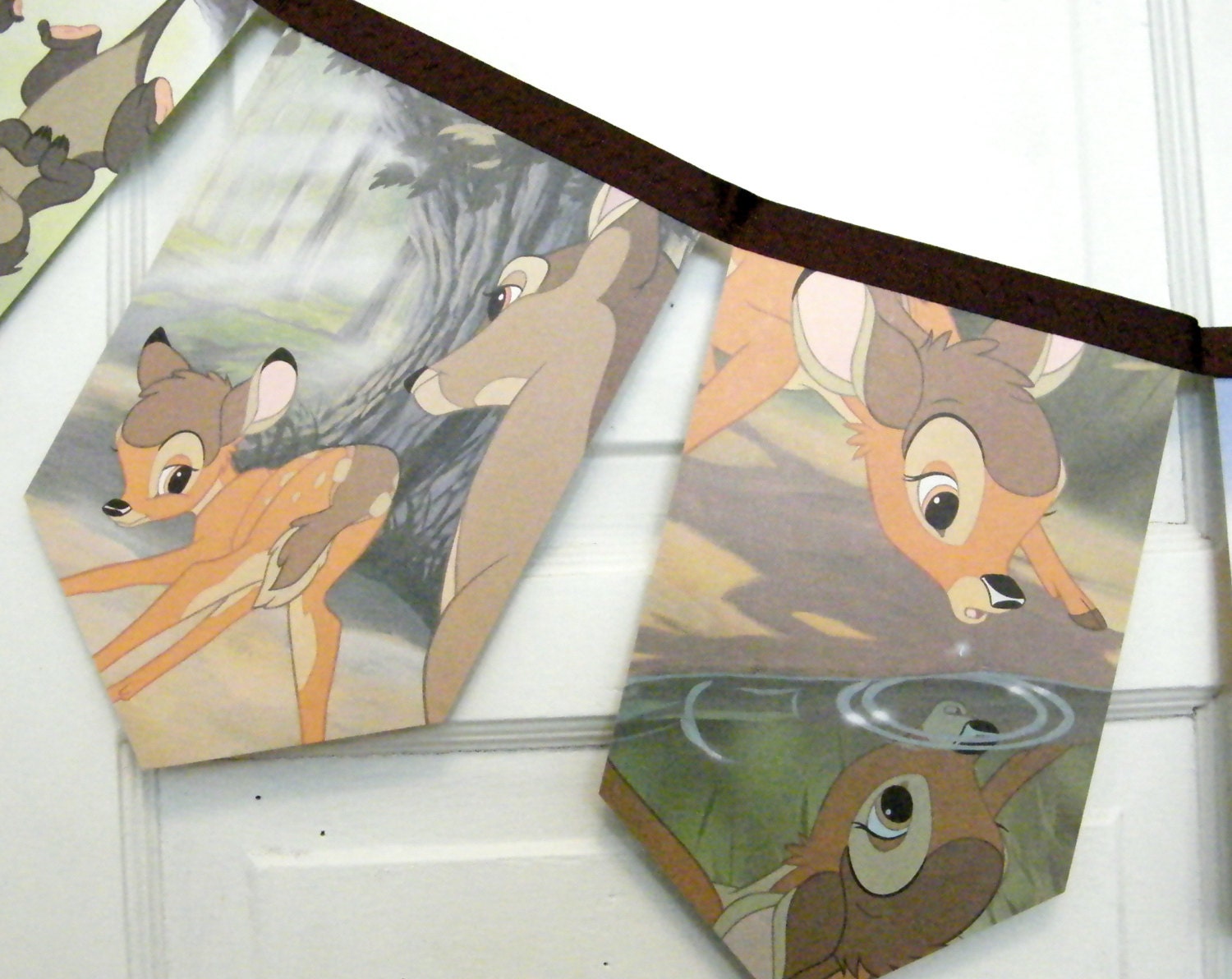 Bambi bunting banner, Walt Disney's children story book repurposed bedroom / birthday garland gift under 20