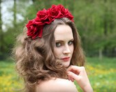 Red Velvet Flower Hairband