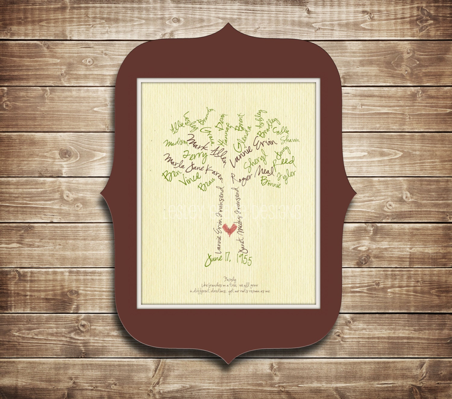 Family Tree,  Typography, 11x14 digital print