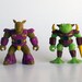 2 Battle Beasts Action Figures, Hasbro 1986, Armored Armadillo, Horny Toad
