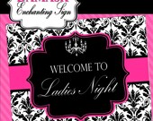 Pink & Black Damask- Girl - Woman Bridal Shower, Birthday, Wedding. Elegant Party Printables - Phantom of the Opera- Krown Kreations Il_170x135