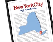 New York City My Hometown 8 x 10 Print - UNFRAMED
