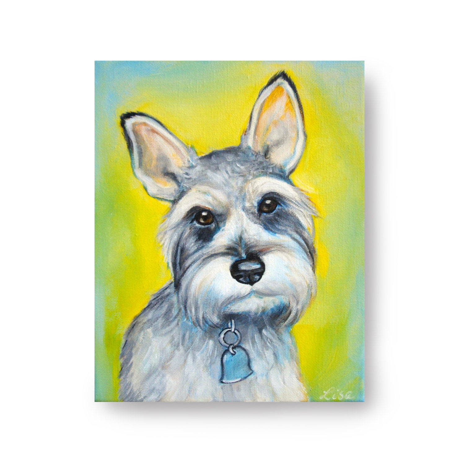8"x10" Acrylic custom pet portrait, original acrylic painting colorful dog cat animal pet lover painting handmade wall art gift