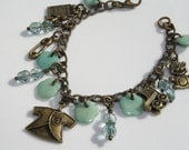 Mint Color Tagua Nut Flower Charm Bracelet for Expectant Mother