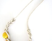 SALE - Large Rope and Bead Necklace - Red, Yellow, and Blue