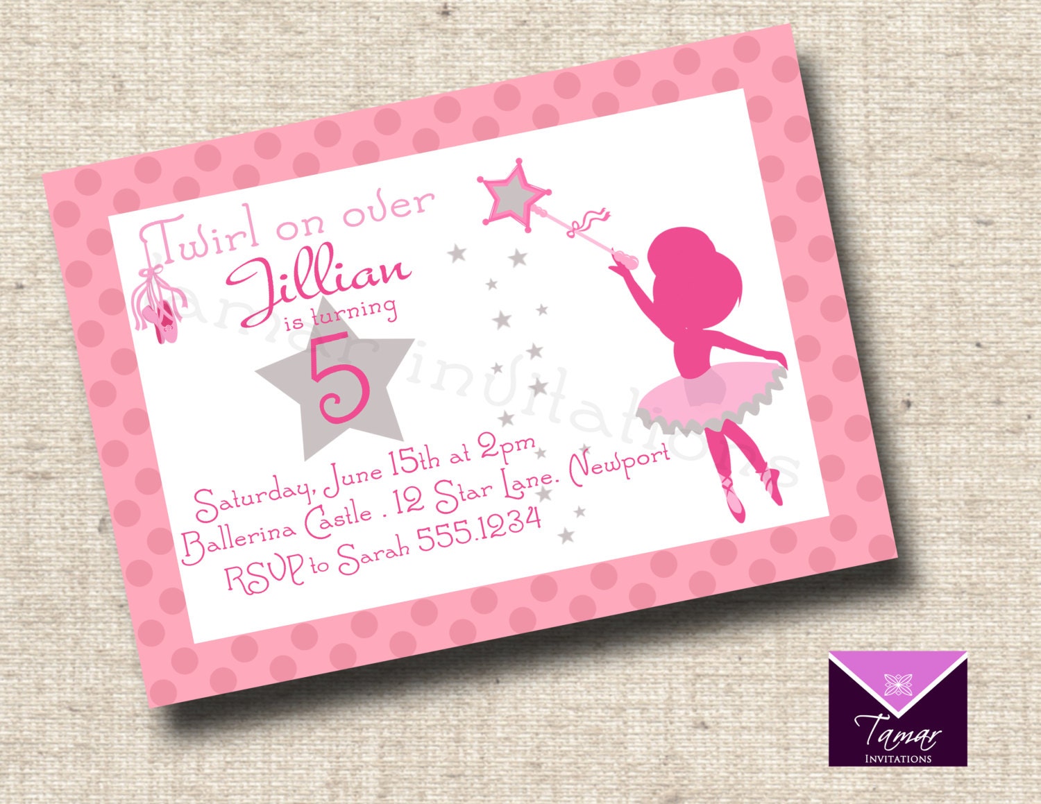 Printable Birthday Invitation - Ballet Party
