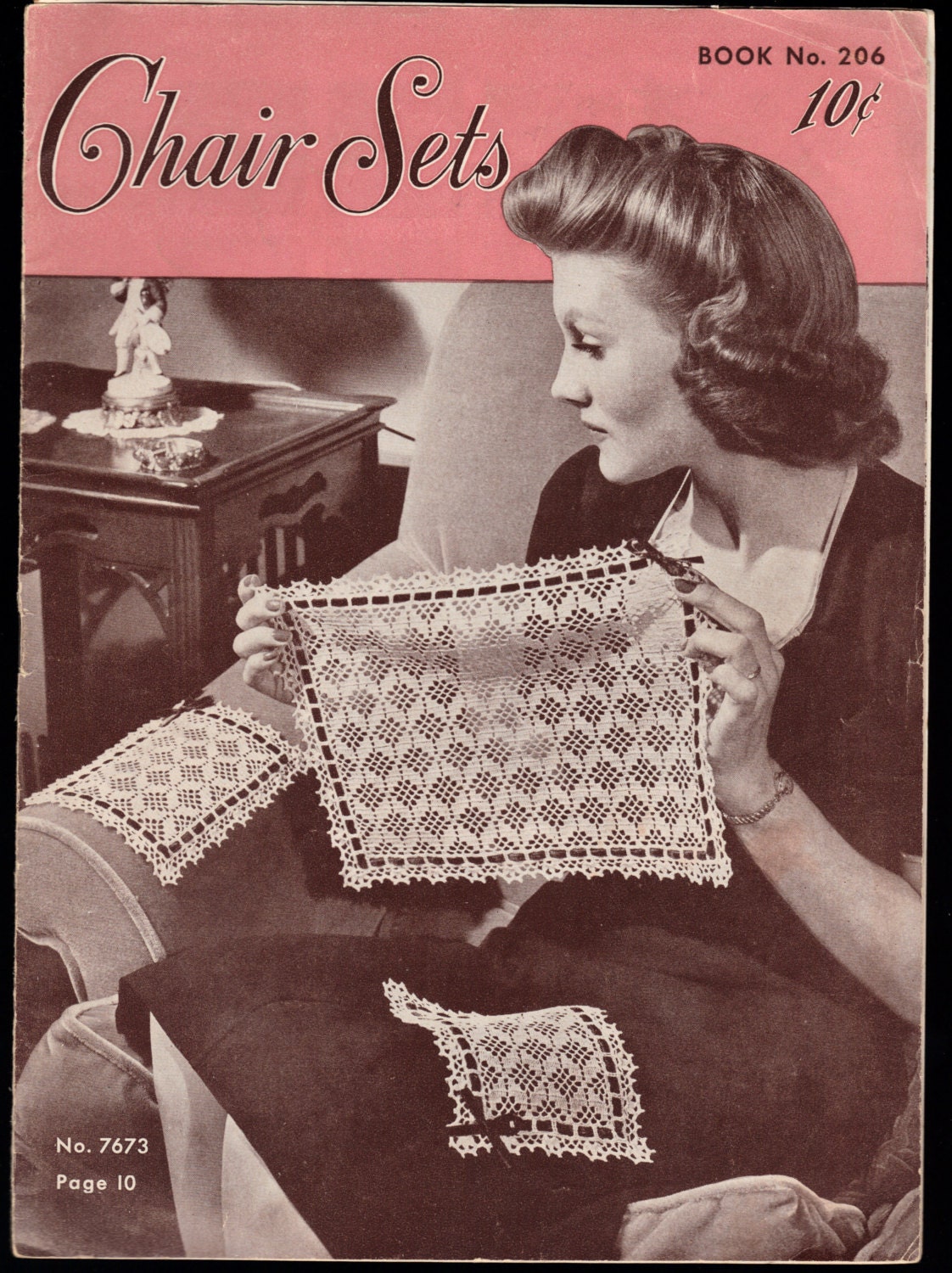 1944 Chair Sets magazine No 206 for making crochet chair protectors