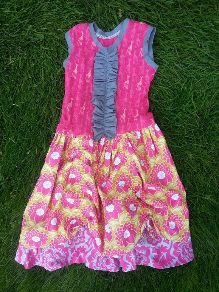 Knit Ruffle Tank Dress Girls Size 6-7 - One of a Kind and Ready to Ship
