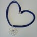 Metal Flower Charm Necklace with T-Shirt Yarn Cord