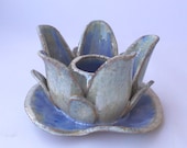 Lotus Flower. Ceramic candle holder like Water Lilies or vase for short flowers.