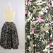 Vintage 1950s Novelty Toile Print Full Cotton Skirt in Black and Pink - Small by Gay Town