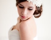 Lace Rhinestone Headband with Leaves, Bridal Headpiece, Headband, Fascinator, Rhinestones, Pearls - Olivia  MADE TO ORDER
