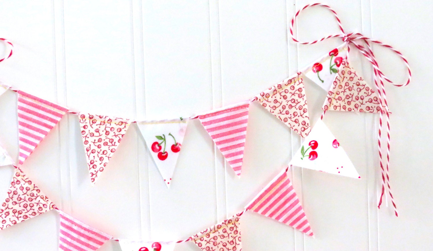Red Fabric Cake Bunting- "Cherry Pie Picnic"
